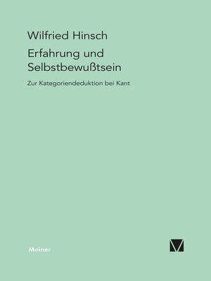 cover image of Erfahrung und Selbstbewußtsein